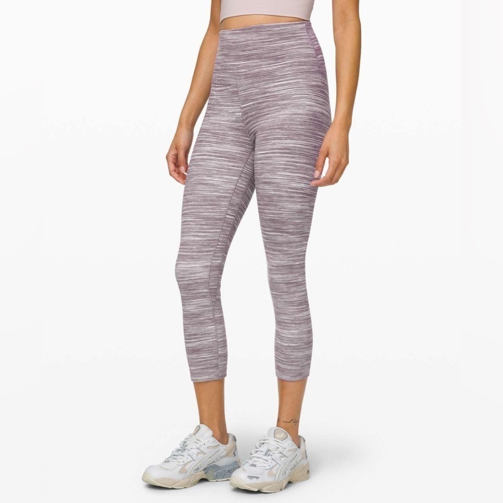 Lululemon Align Crop *21" Mini Space Dye Herringbone Jacquard Heathered Size 4